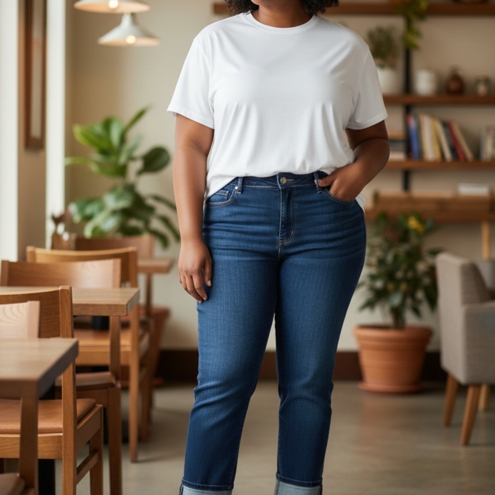 1822 Denim Dark Blue Ankle Jeans